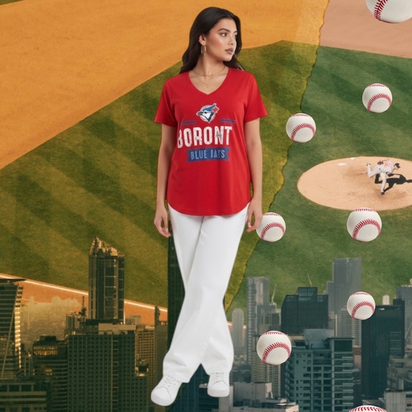 Toronto Blue Jays MLB Tops - 💟Toronto Blue Jays Red Canada Day Tshirt